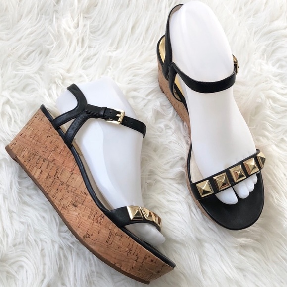 MICHAEL Michael Kors Shoes - Michael Kors Black Studded Cork Platform Sandals